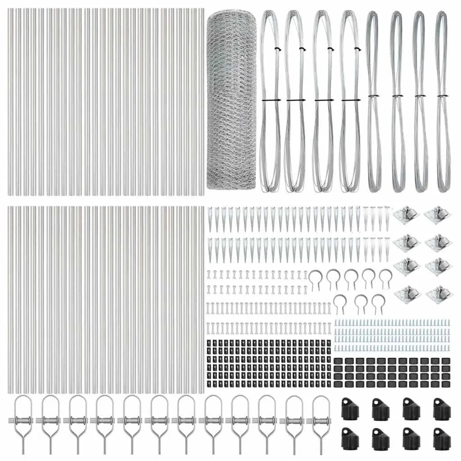 vidaXL Zaunpfosten Silber 100 x 0,6 m 25 mm Maschen Stahl 3353441 günstig online kaufen