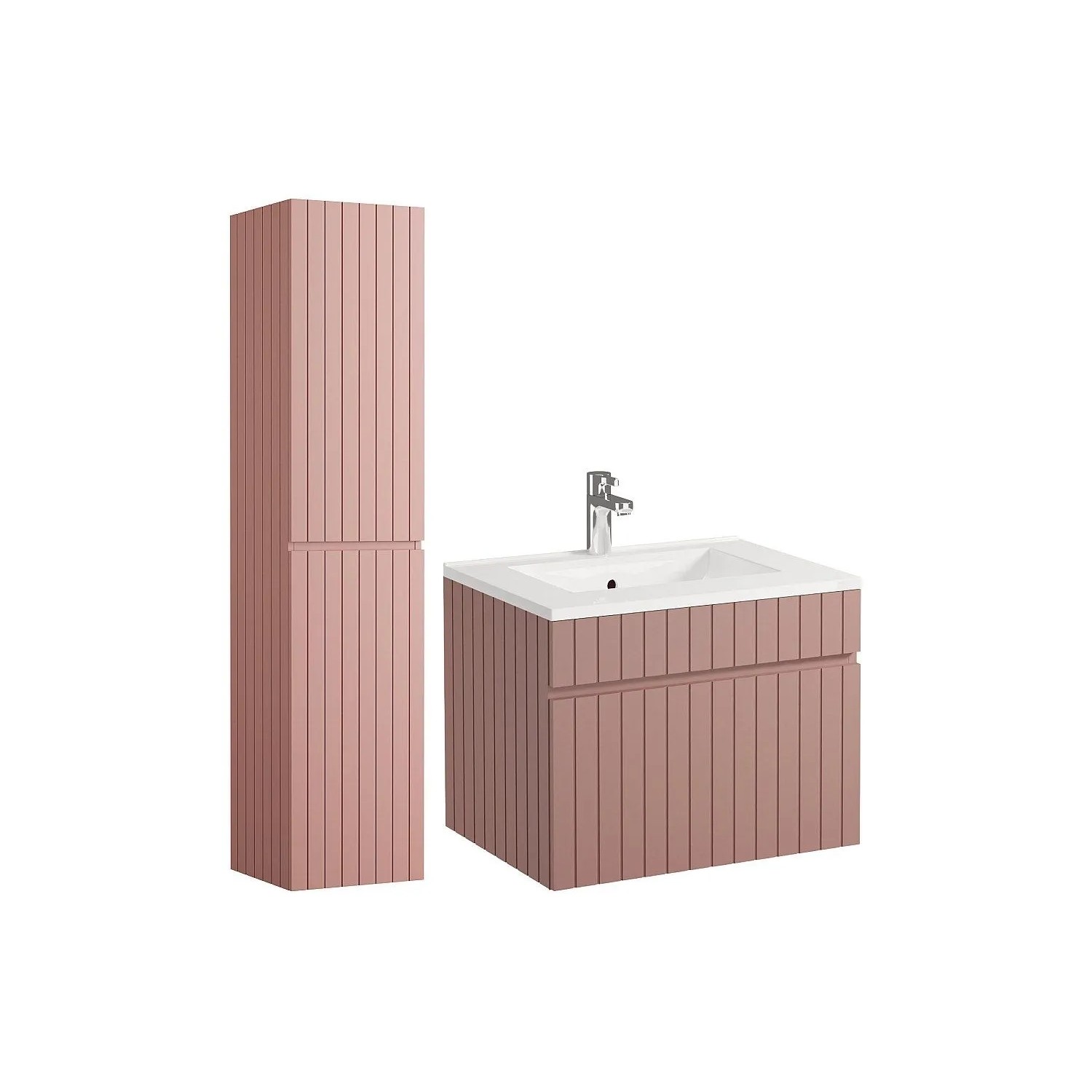 Vente-unique Badmöbel-Set Satara Puderrosa 60 cm