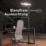 Oktaplex Lyse LED Stehlampe für Büro mit Sensor, dimmbar, neutralweiß, 80W, schwarz.