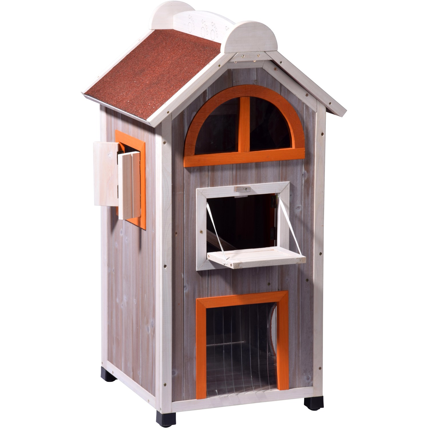 Katzenhaus Fancy Cat aus Holz für draußen und drinnen FSC®
