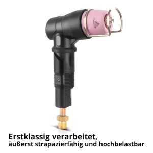 STAHLWERK Plasmaschneider-Brennerkopf P-60, schwarz-rosa, abgewinkelt, mit Metallschutz für CUT Plasmaschneidbrenner Zubehör.