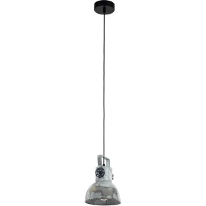 Eglo Hängeleuchte Barnstaple, 1-flammig, im Used-Look. Pendelleuchte aus Zink und Metall in Schwarz.