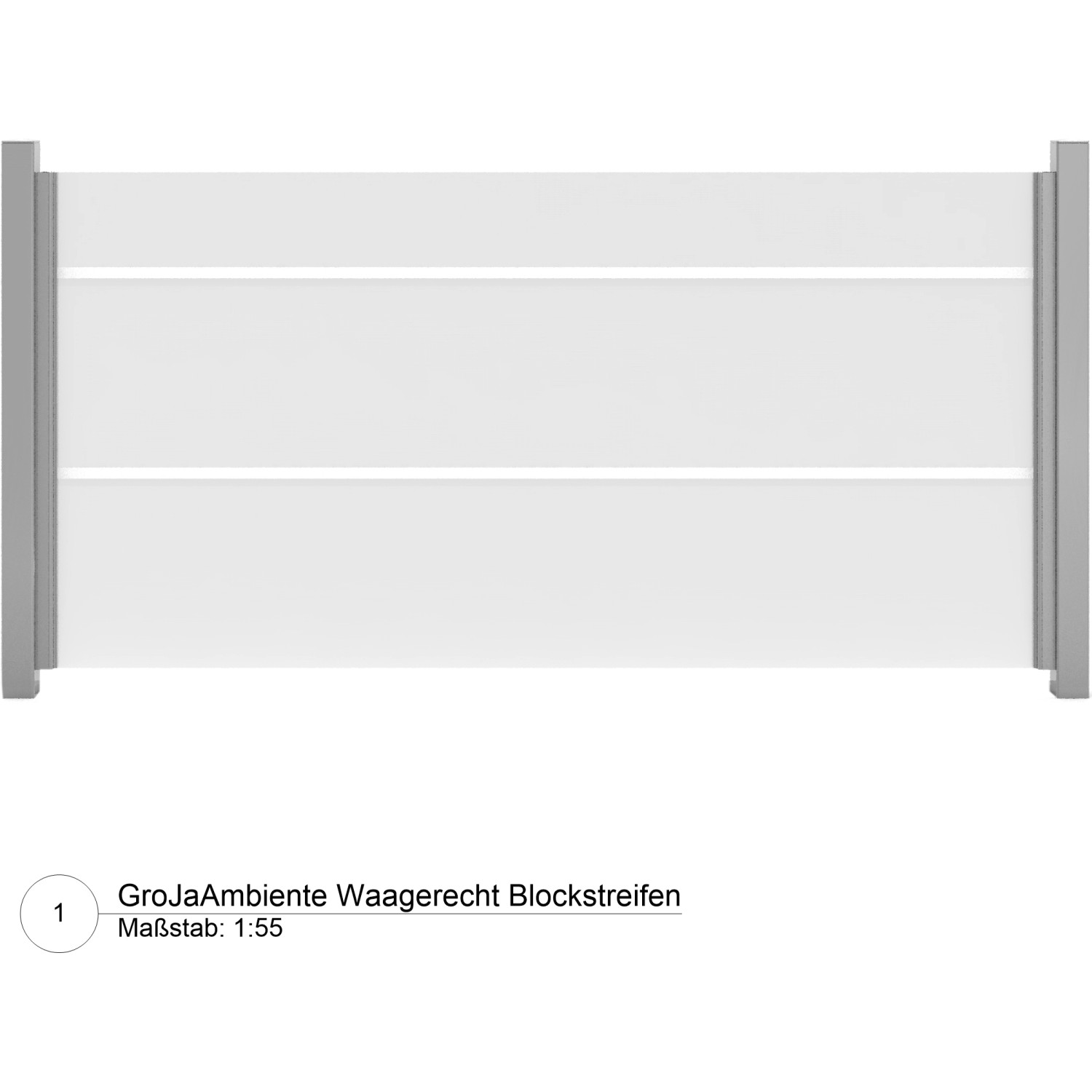 GroJa Ambiente Waagerecht Blockstreifen 180 cm x 90 cm x 0,8 cm