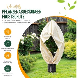 Sunny-Tree Winterschutz für Pflanzen und Bäume Frostschutz Frostschutzhaube Langlebiges Material Beige 240 cm x 200 cm