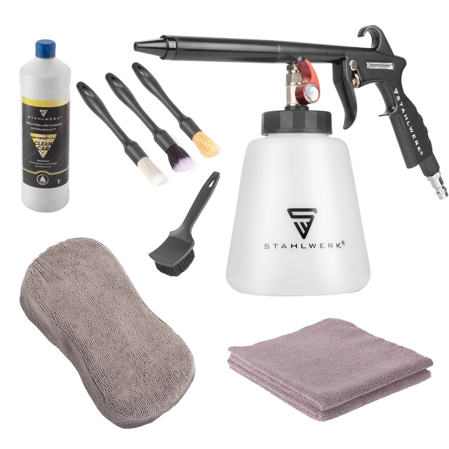 STAHLWERK Druckluft-Reinigungspistole RP-93 ST Set Mit 1 Liter Universalreiniger