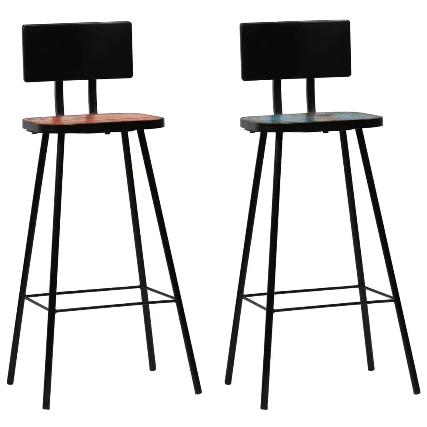 vidaXL Barhocker 2 Stk Massives Altholz 245392
