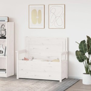 vidaXL Sitzbank Weiß 112,5x51,5x96,5 cm Massivholz Kiefer 823560