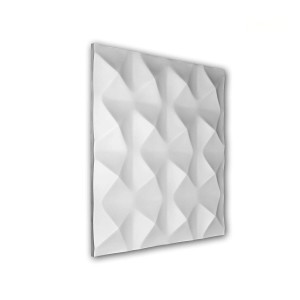 Weißes 3D Wandpaneel (60x60 cm) von PROFHOME, Akustikpaneel zur Wandvertäfelung.