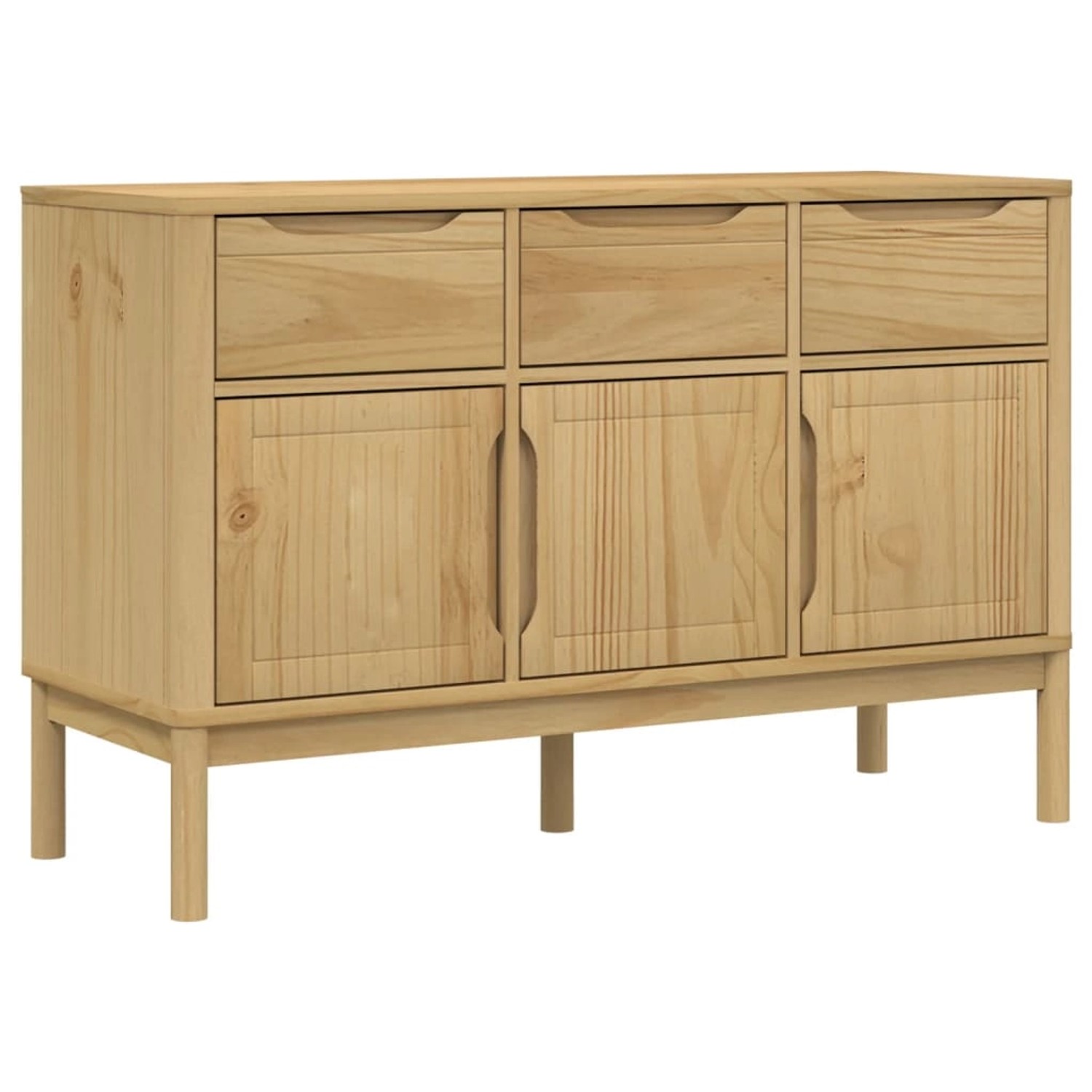 vidaXL Sideboard FLORO Wachsbraun 114x43x74 cm Massivholz Kiefer 374023 günstig online kaufen