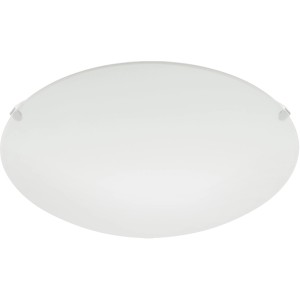 Weiße, runde Eglo Deckenleuchte Mars mit satiniertem Glas, Ø 25 cm.