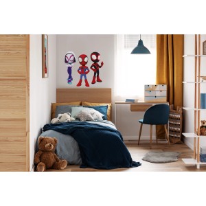 Kinderzimmer mit Spiderman Wandstickern Trio von Komar als Wanddekoration.