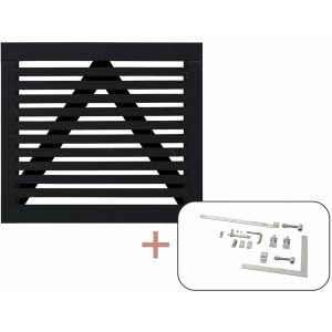 Schwarzes Gartentor Tokyo aus Nadelholz, 100x90 cm, mit Beschlägen für die Selbstmontage.