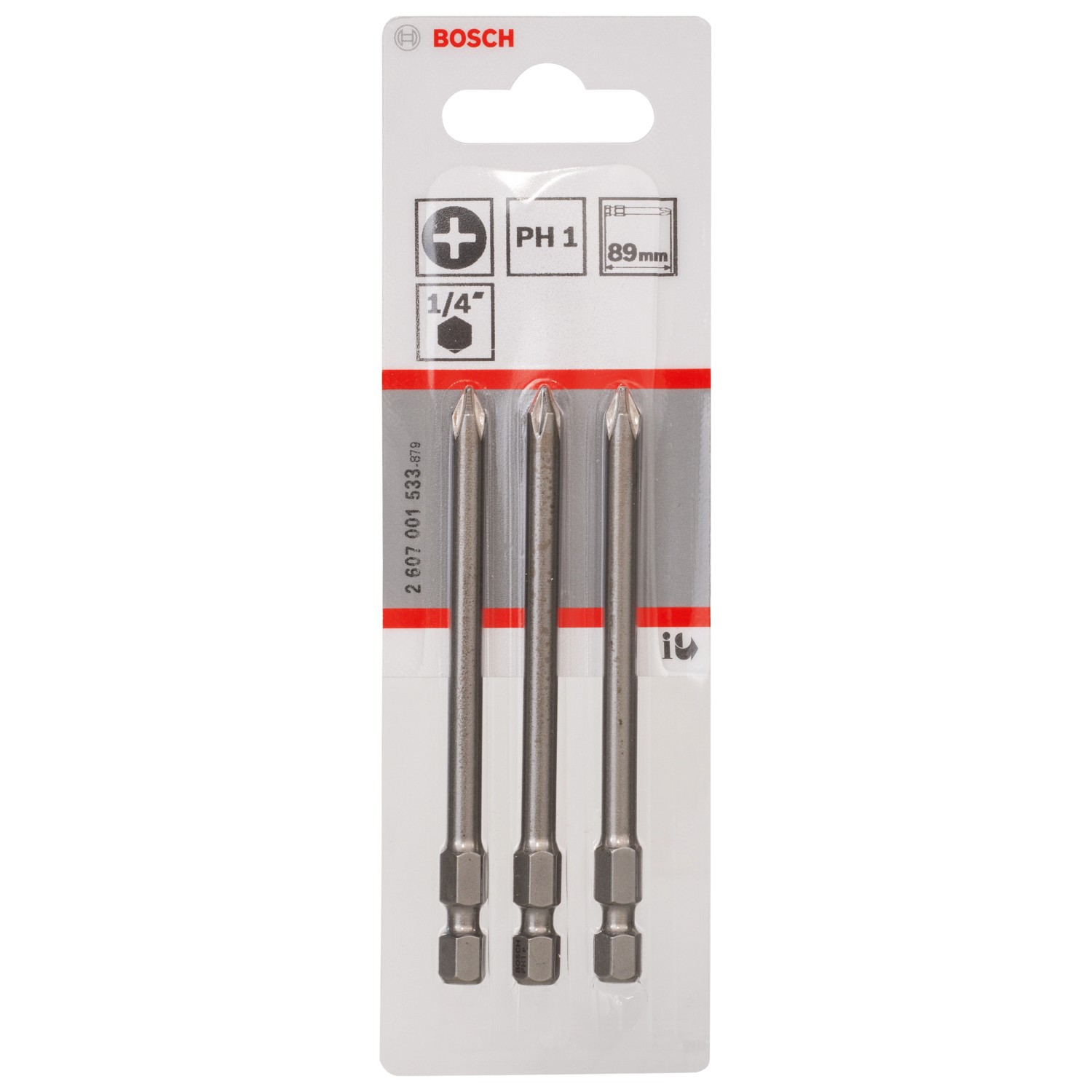Bosch Schrauberbit Extra Hard PH1 89 mm 3 Stück günstig online kaufen