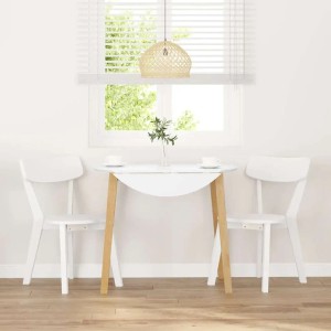 vidaXL Esszimmerstühle 2 Stk Weiß Massivholz Gummibaum 4102433