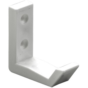 Weißer Hettich Mantelhaken aus Kunststoff, 51x18x57 mm, zur einfachen Wandmontage.