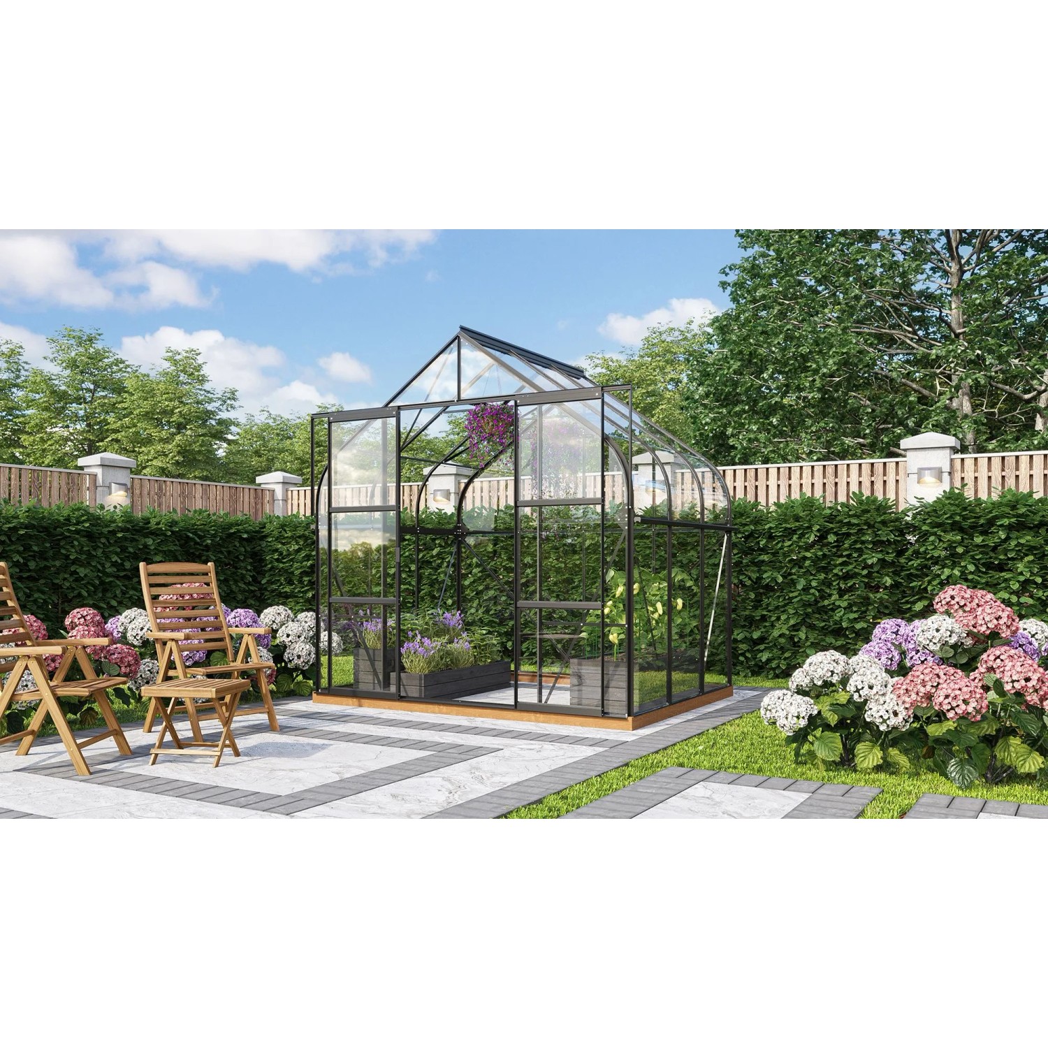 Vitavia Gewächshaus Diana 5000 ESG Schwarz 5 m²