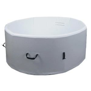 Aufblasbarer MCW Whirlpool N97 für 4 Personen, rund, Ø150cm, grau/weiß.