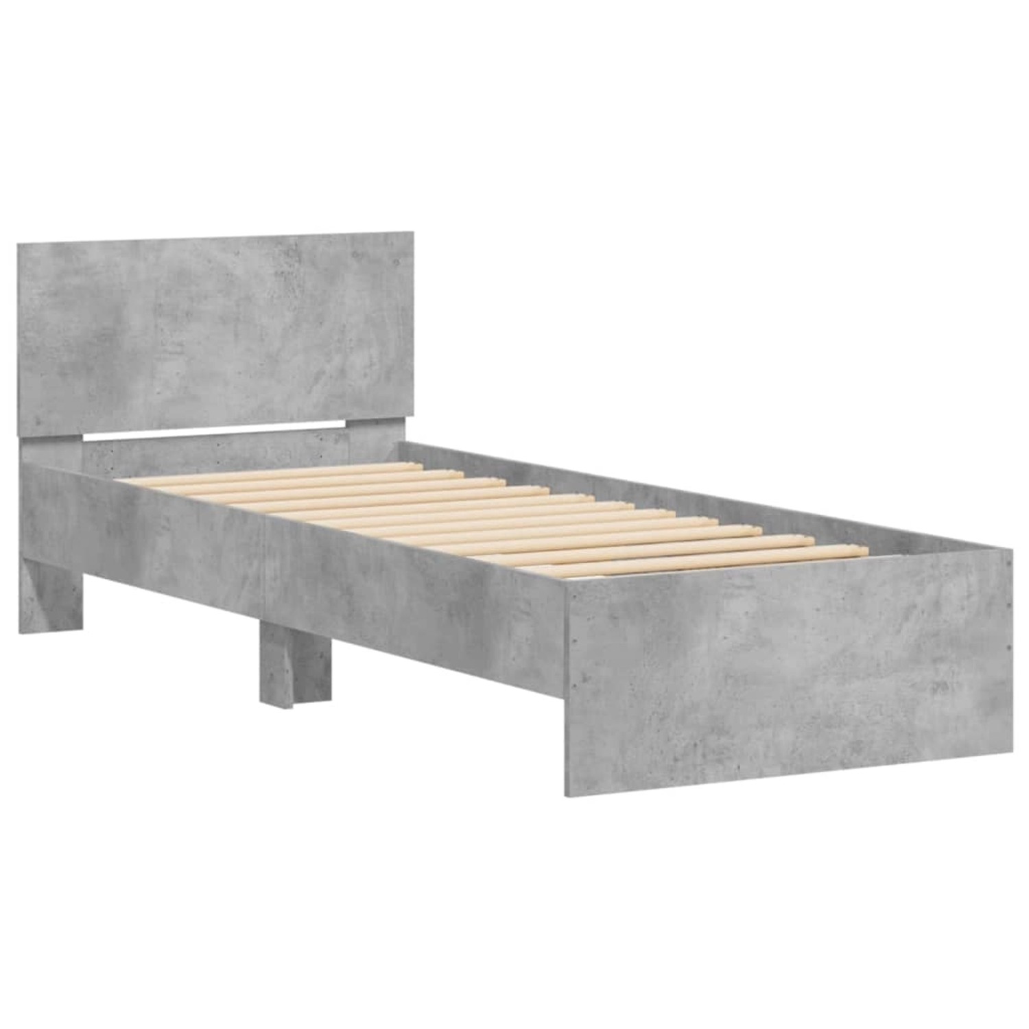 vidaXL Bettgestell mit Kopfteil Betongrau 90x200 cm Holzwerkstoff1939323 günstig online kaufen