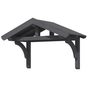 Skan Holz Haustürvordach Stettin 1, schiefergrau lasiert, 180x80 cm, aus Konstruktionsvollholz.