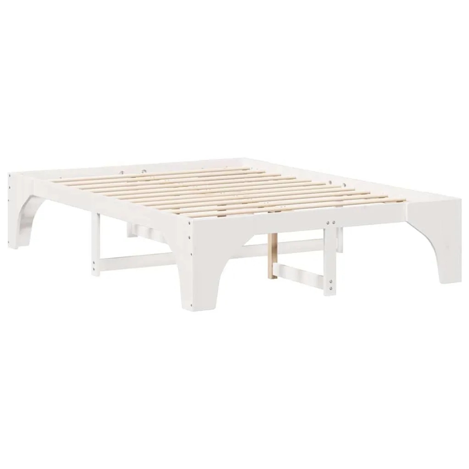 vidaXL Bettrahmen Weiß 140 x 200 cm Massives Kiefernholz 872987
