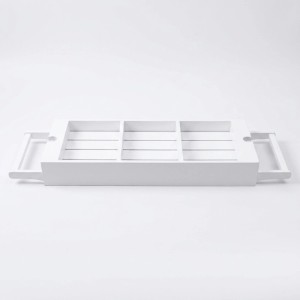 Relaxdays Badewannenablage Bambus Weiß Ausziehbar 7 cm x 67,5 cm x 20,5 cm 1,3 kg