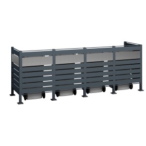 Westmann Mülltonnenverkleidung Planum für 4 Tonnen (je 240 l) in Anthrazit/Grau.