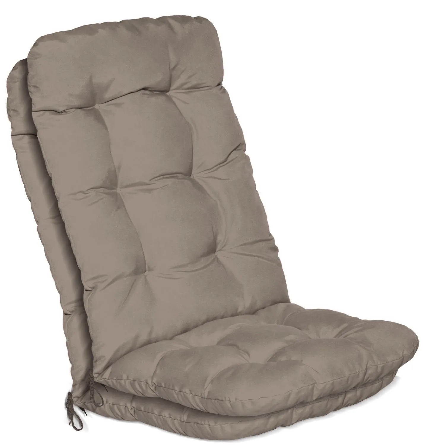 Beautissu 2er Set Hochlehner Auflagen Flair HL 120x50x8cm Taupe