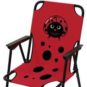 Klappbarer Kinder Campingstuhl mit Käfer-Motiv, rot, ideal für Outdoor & Garten.