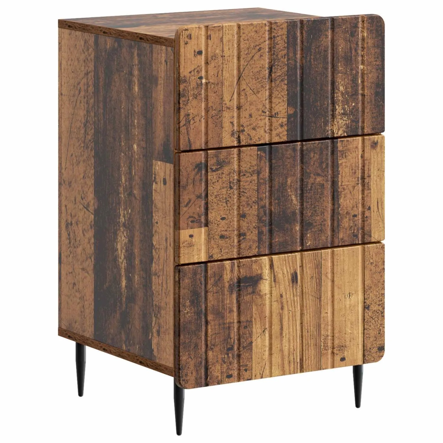 vidaXL Nachttisch mit Schubladen Altholz 43 x 41 x 68 cm Holzwerkstoff 894333