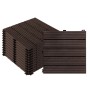 KARAT Terrassenfliesen Claire, braun, 30x30cm, 11er-Set (1m²). Wetterfeste Holzfliesen für Terrasse & Balkon.