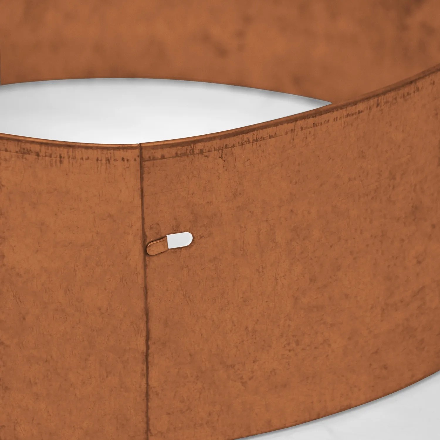 Bellissa Rasenkante Kreis Corten, 13 cm hoch, Ø 20 cm, Detailansicht der Steckverbindung.