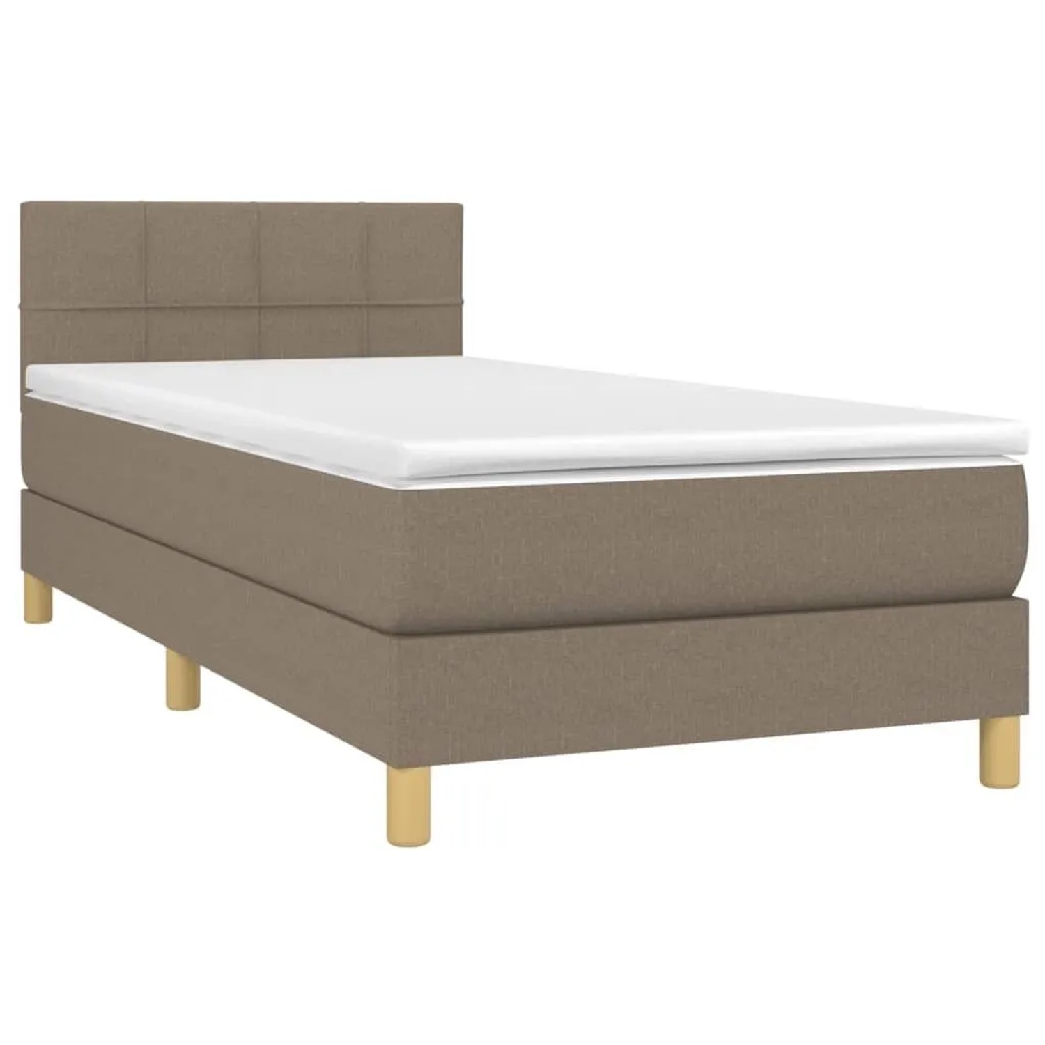 vidaXL Boxspringbett mit Matratze Taupe 100x200 cm Stoff 3140597 günstig online kaufen