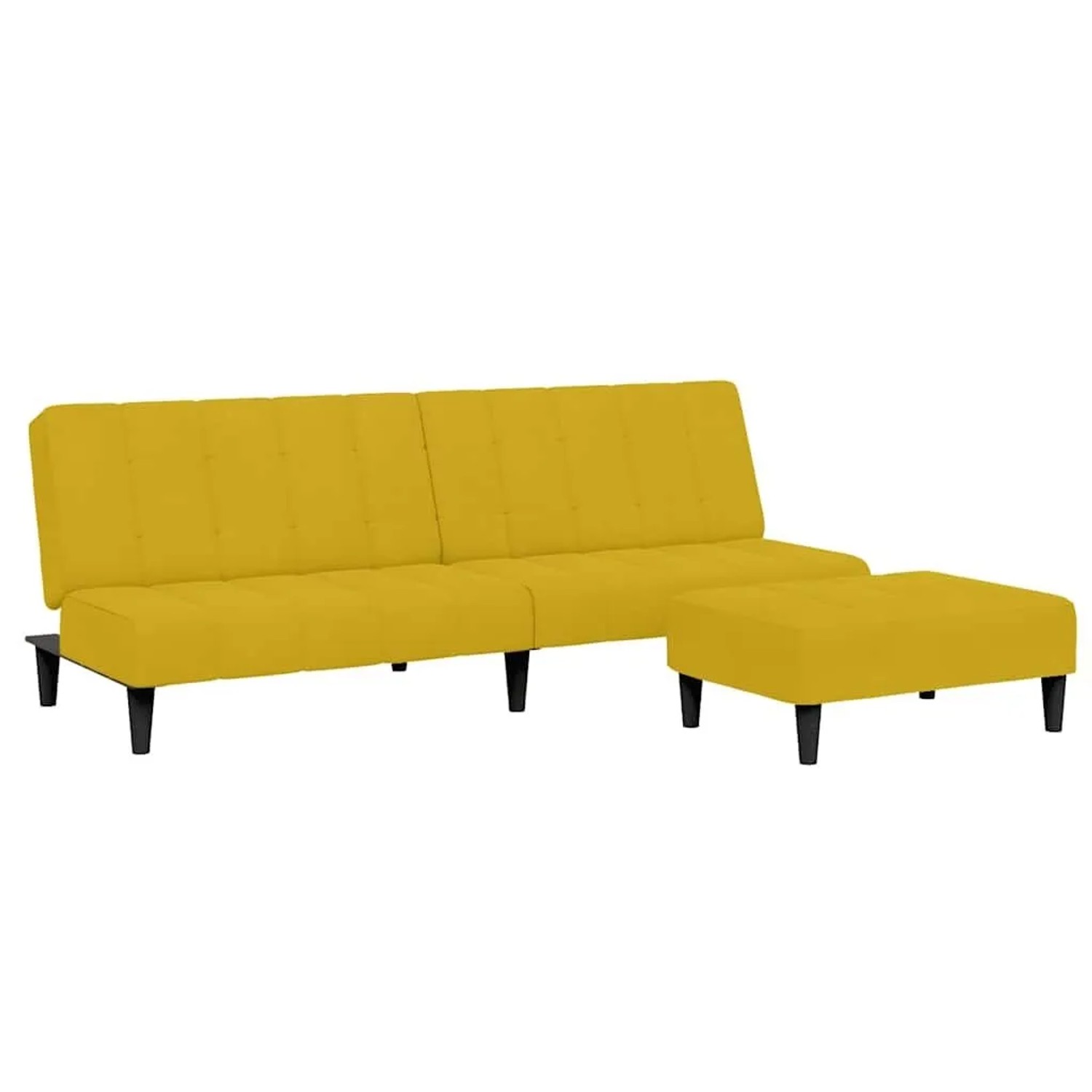 vidaXL Schlafsofa 2-Sitzer mit Fußhocker Gelb Samt 3258096 günstig online kaufen