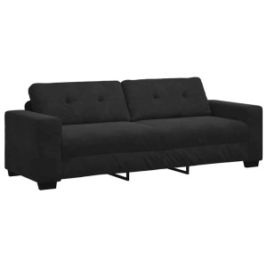 Schwarzes 3-Sitzer Sofa (vidaXL) aus Samt, 180 cm breit. Gemütliches Sofa für Wohnzimmer.