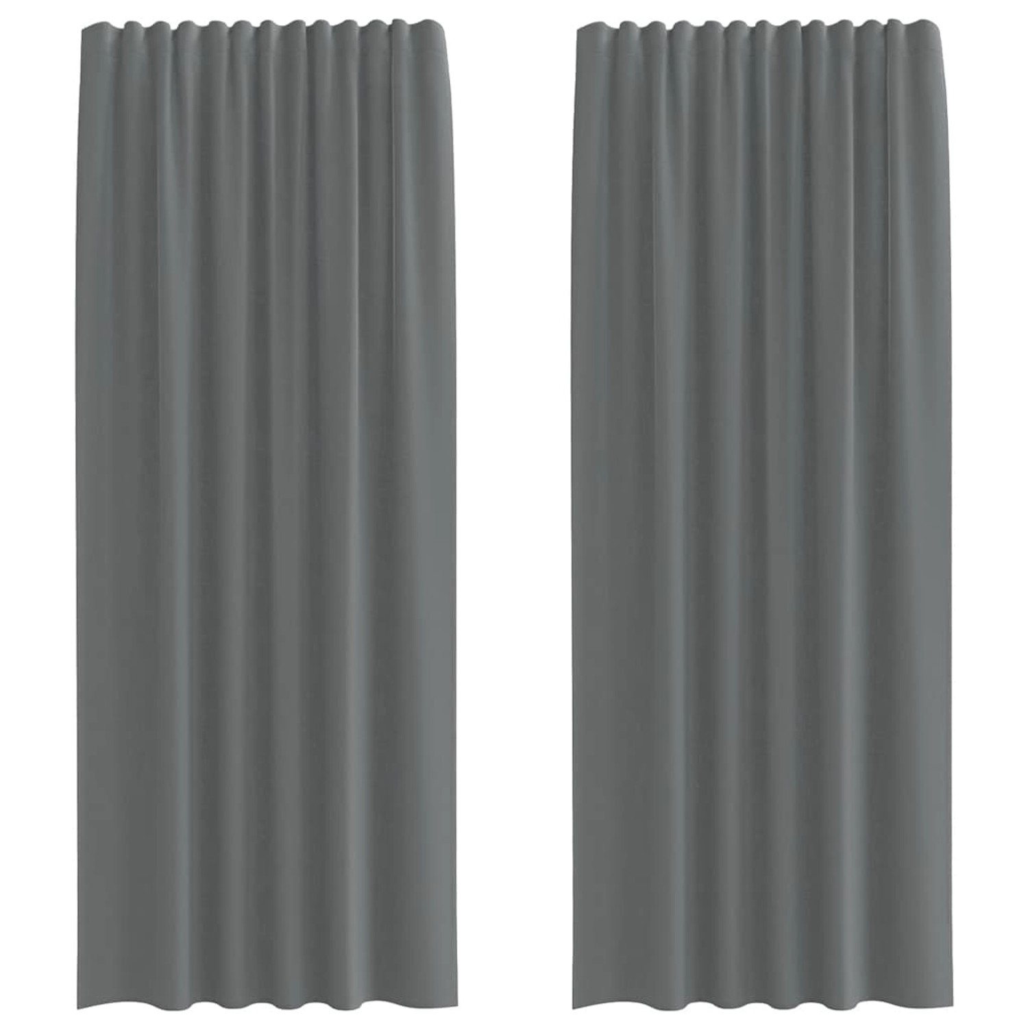 vidaXL Voile Vorhänge mit Stangentaschen 2 Stk Dunkelgrau 4102184 günstig online kaufen