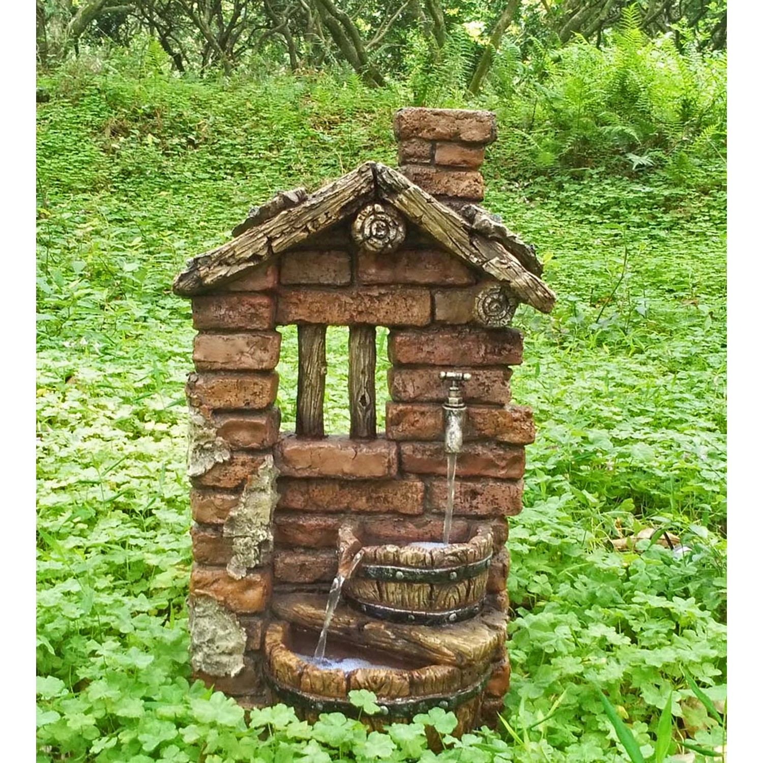 Garden Pleasure Brunnen Hera, Gartenbrunnen in Steinoptik mit Pumpe.