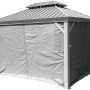 Sojag Vorhang-Set für Messina Pavillon 12x16, taupe. Seitenteile mit Reißverschluss für Pavillons.