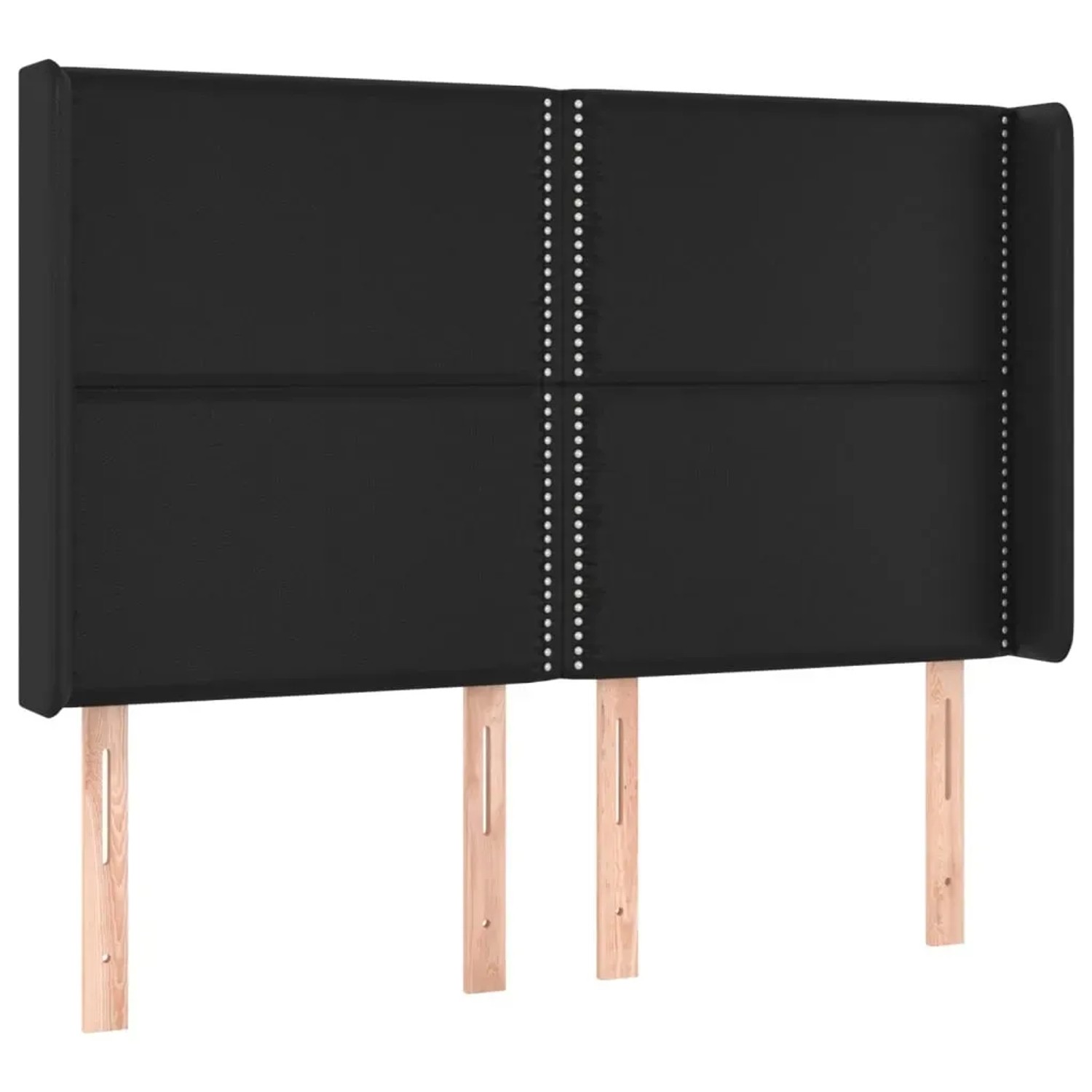 vidaXL LED Kopfteil Schwarz 147x16x118/128 cm Kunstleder 3123998