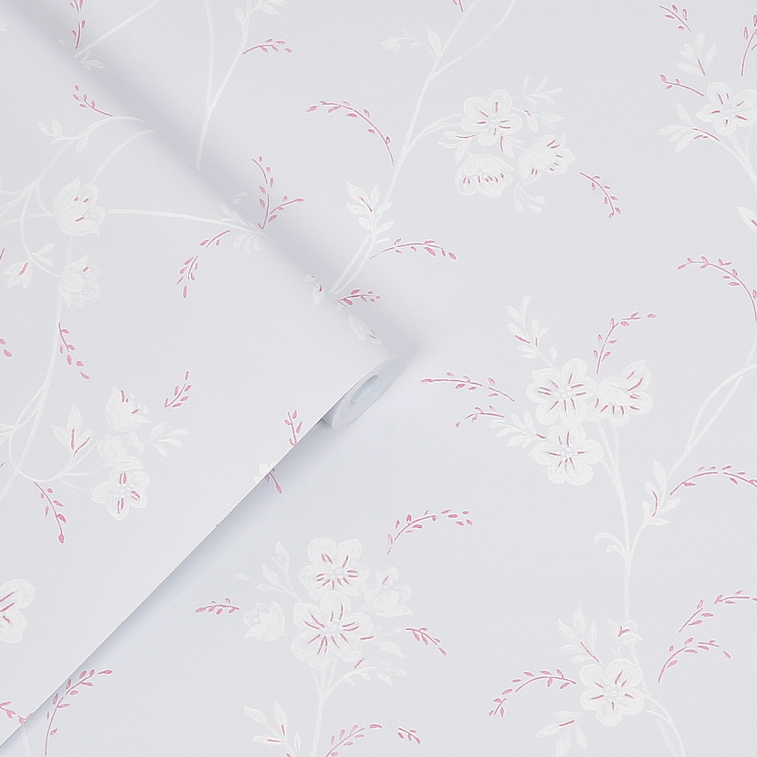 Laura Ashley Vliestapete Eva Floral Sugared Grey Grau FSC® günstig online kaufen