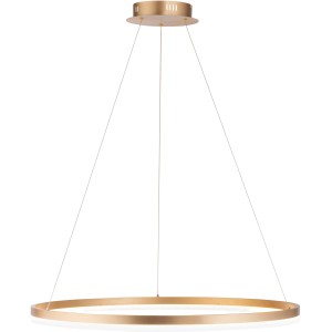 Moderne LED-Pendelleuchte Helia von Paul Neuhaus, 80 cm Durchmesser, Messing matt, dimmbar.