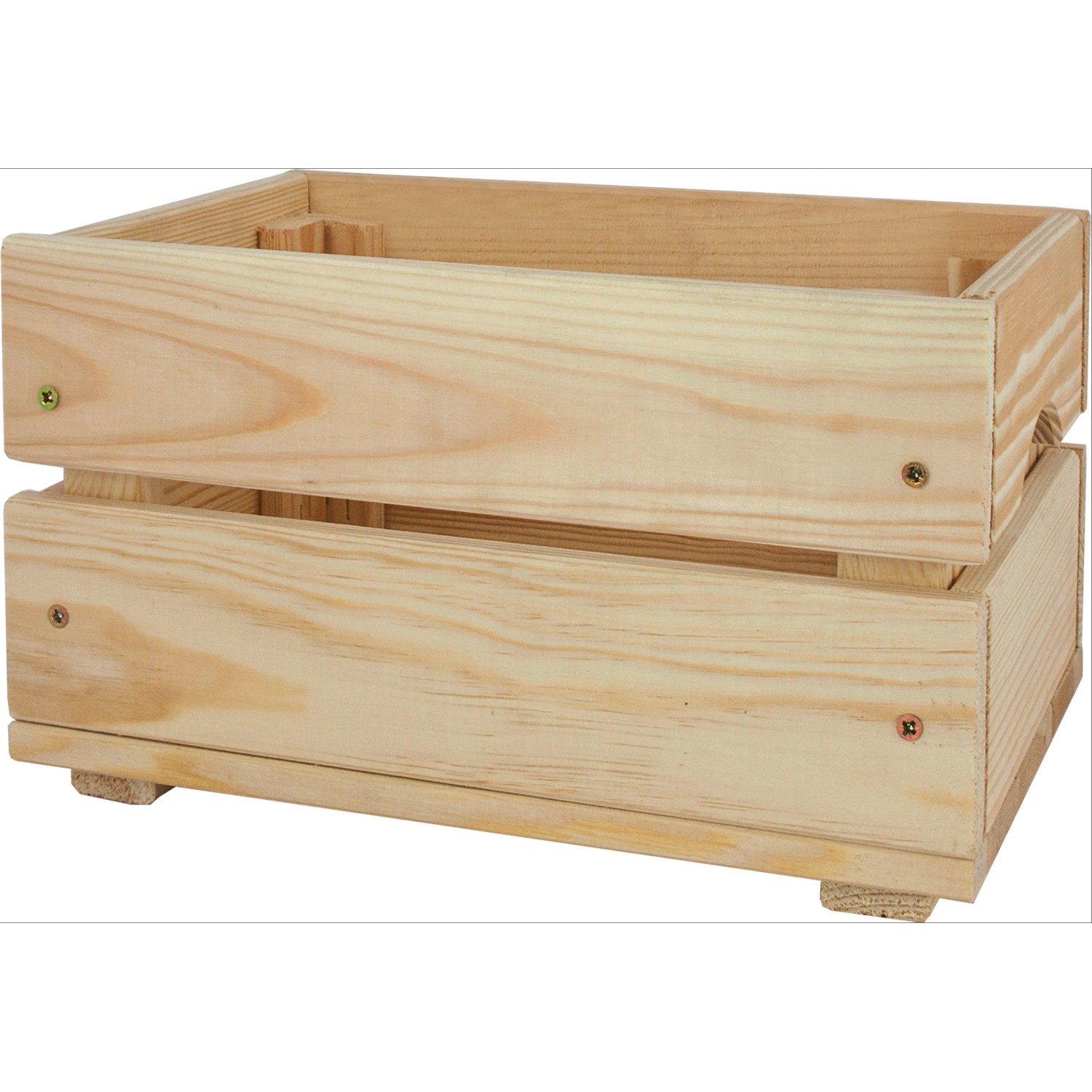 Holz-Allzweckkiste Klein, 6,2 l, aus Kiefernholz, ideal zur Aufbewahrung und als Deko.