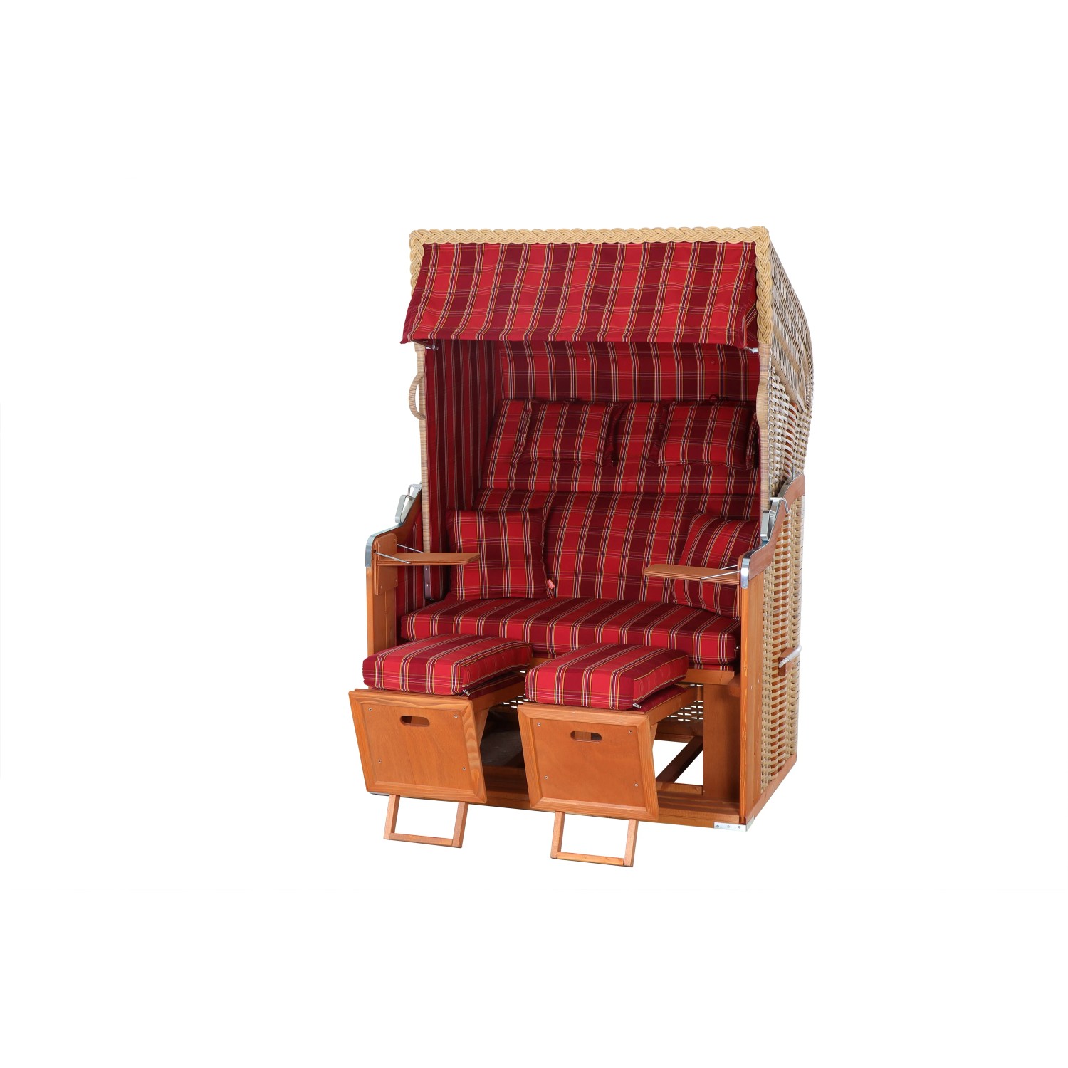 Siena Garden Gartenstrandkorb Tarent 120 cm x 90 cm x 160 cm Rot