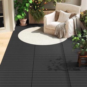 WOLTU WPC Terrassendielen Holz-Optik 30x60cm 6 Stück/1 m² Anthrazit