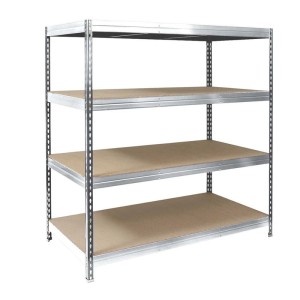 Verzinktes KARAT Weitspannregal/Schwerlastregal mit 4 Böden, Traglast bis 1400 kg, 200x180x60 cm.