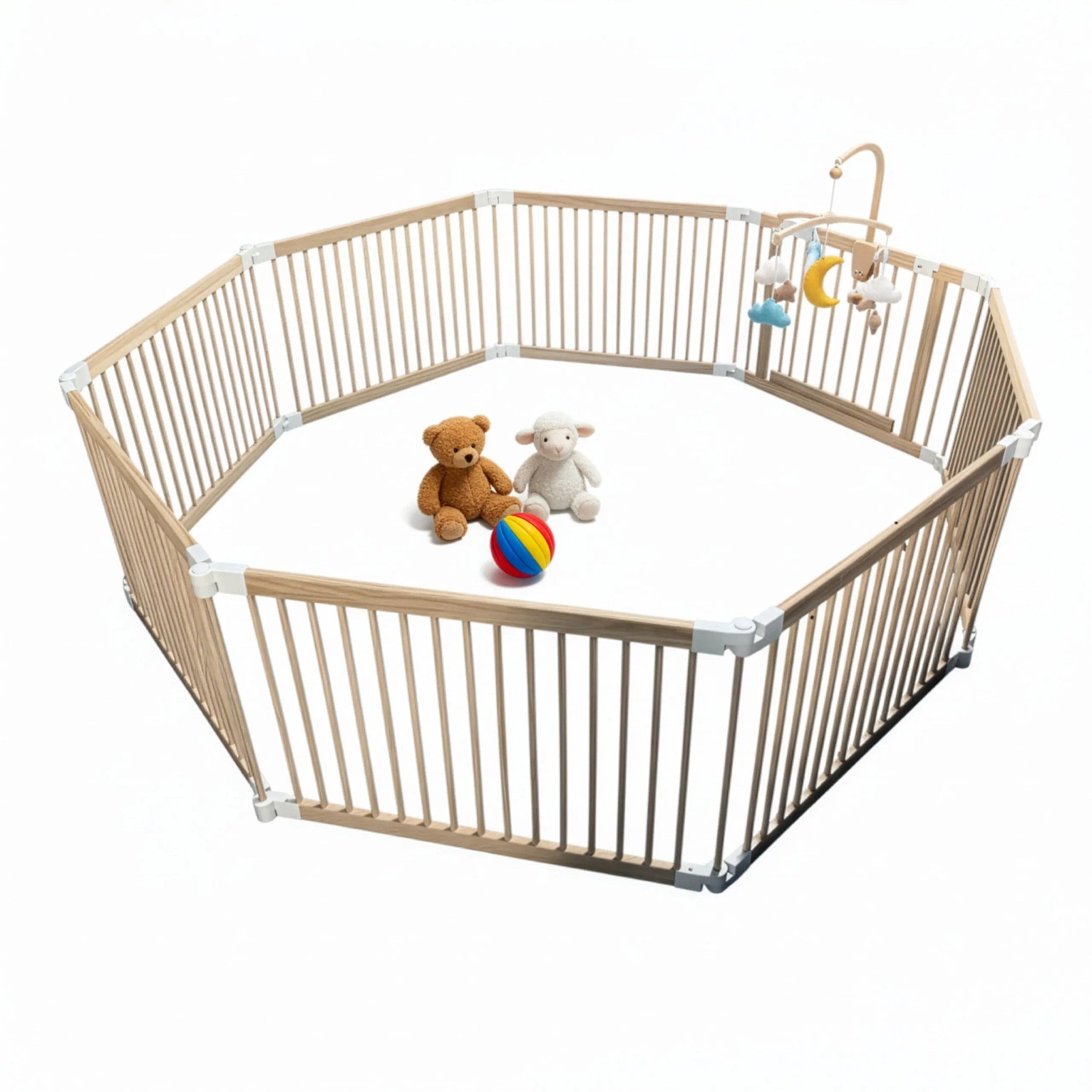 Relaxdays Laufstall Kiefernholz Natur Faltbar 61 cm x 84,5 cm x 20 cm 12,5 kg