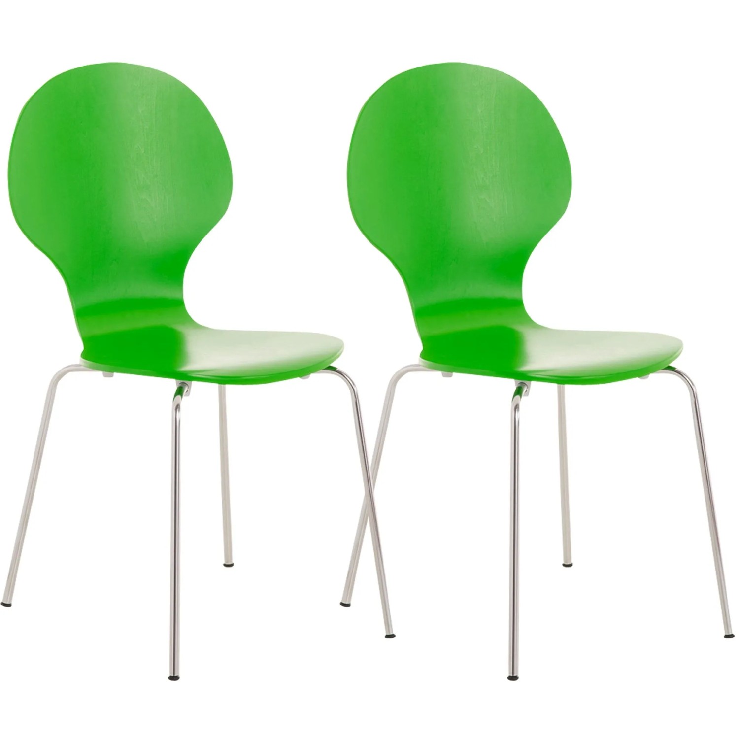 CLP 2x Stapelstuhl DIEGO Ergonomisch Grün