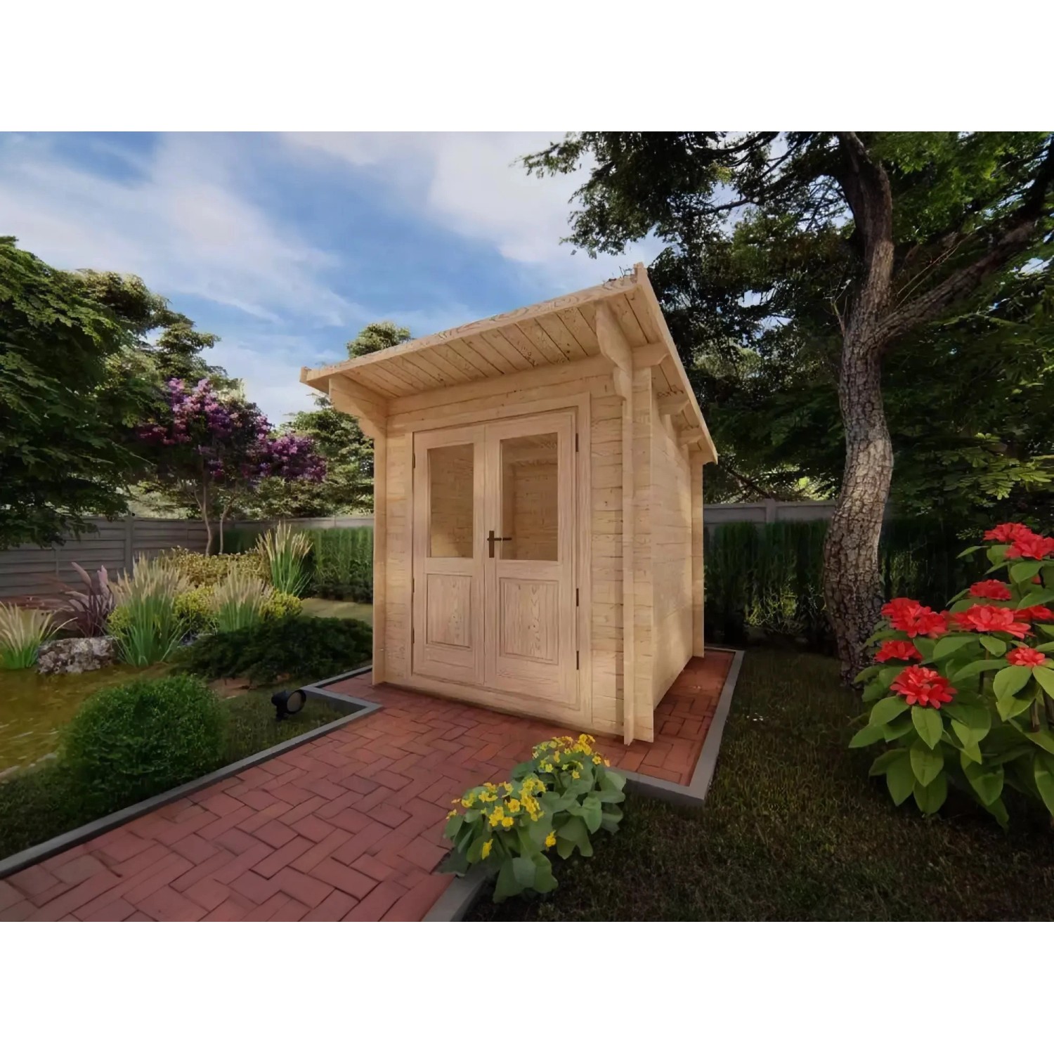Alpholz Gartenhaus/Gerätehaus Edith Pultdach 240 cm x 273 cm Braun