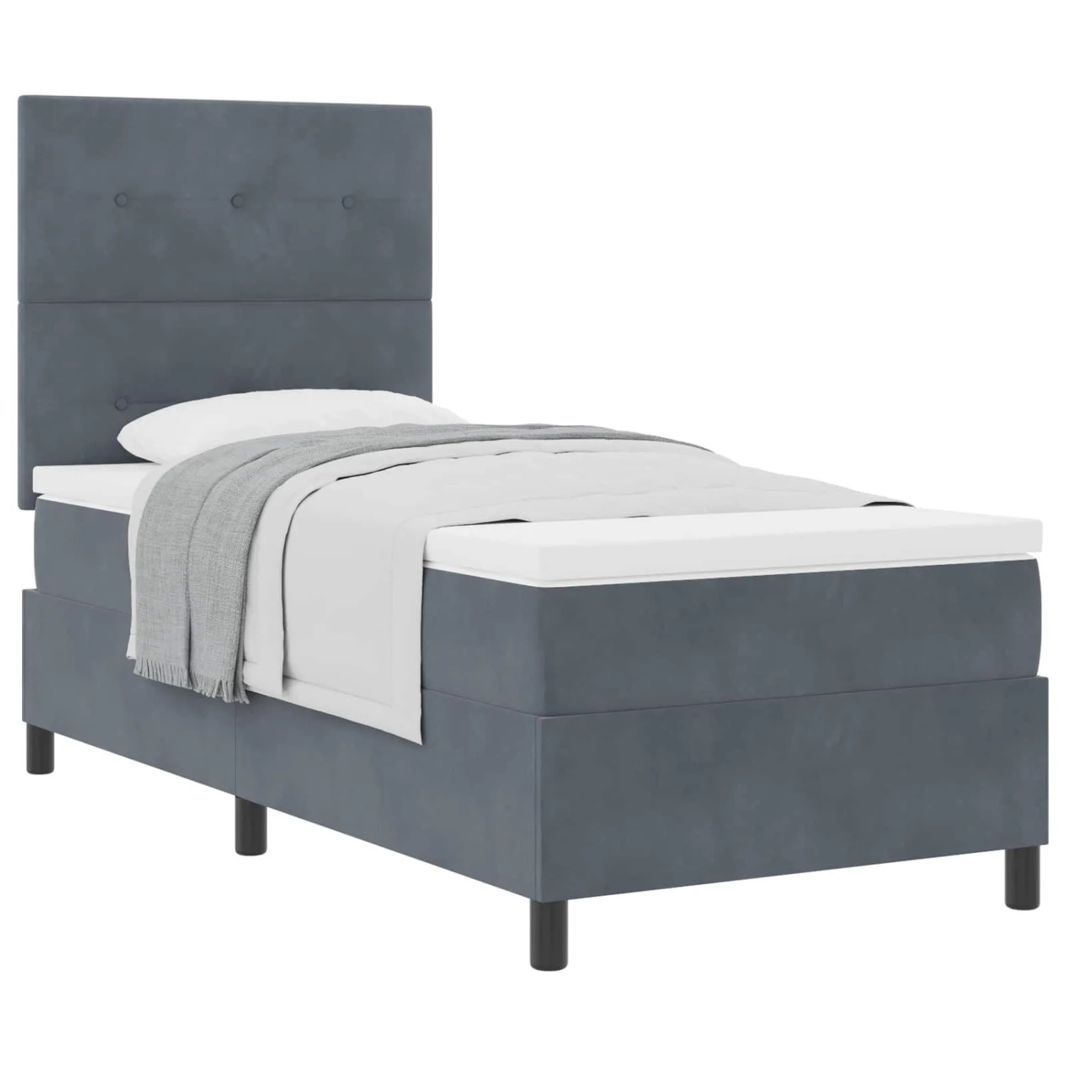 vidaXL Boxspringbett mit Matratze Dunkelgrau 90 x 190 cm Stoff 3339801 günstig online kaufen