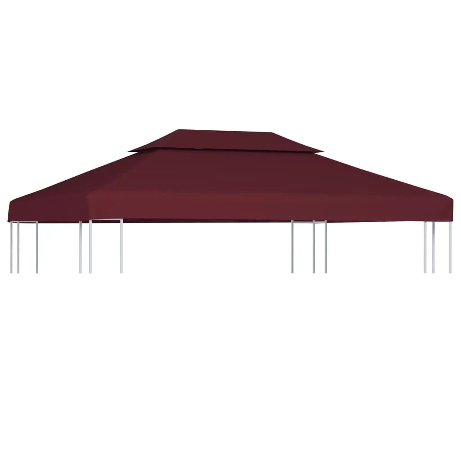 vidaXL Pavillon-Dach mit Lüftungsdach 310 g/m² 4x3 m Bordeauxrot 44761