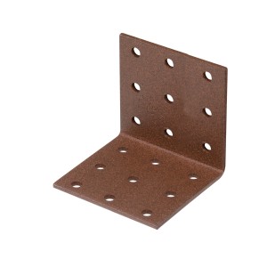 Alberts Duravis Lochplattenwinkel, rostbraun, 60x60x60 mm, zur stabilen Verbindung von Bauteilen.